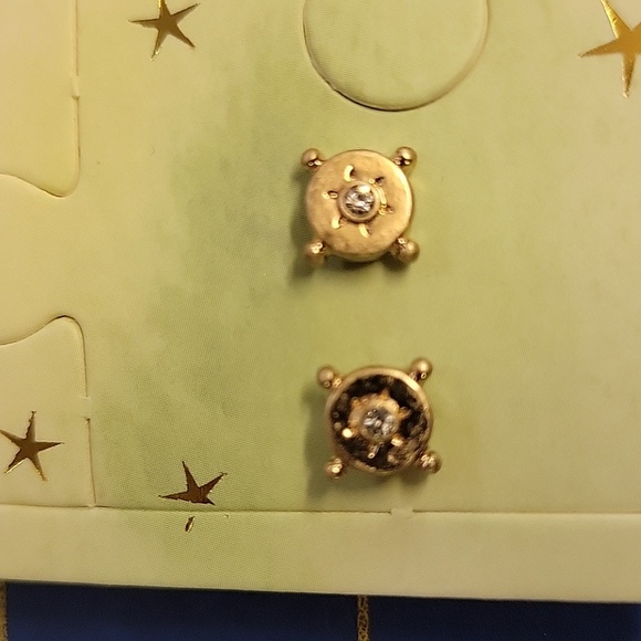 Free People Gold and Green Earring Set of 4 Pairs - Picture 5 of 6